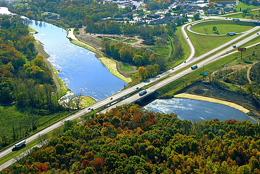 Aerials Photo of Kalamazoo River at Plainwell - Otsego